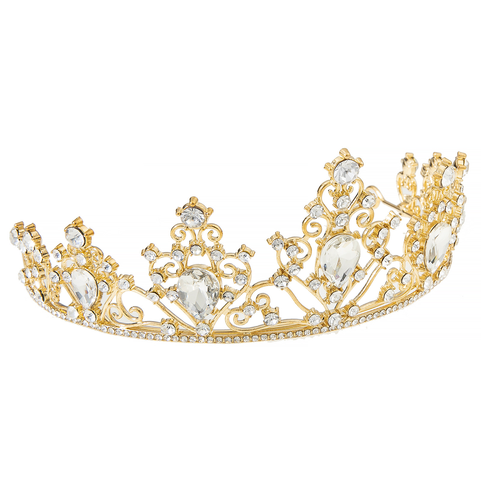 Cross-border trade European and American bride alloy rhinestone crown hair accessory, ball and banquet diamond-encrusted grand crown headwear factory direct sales headwear pic 7