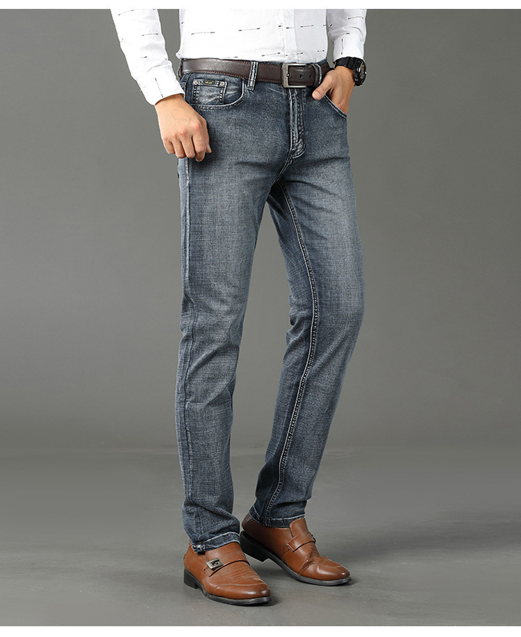 跨境爆款男士牛仔裤中青年休闲长裤弹力耐磨直筒工装潮流男装详情16