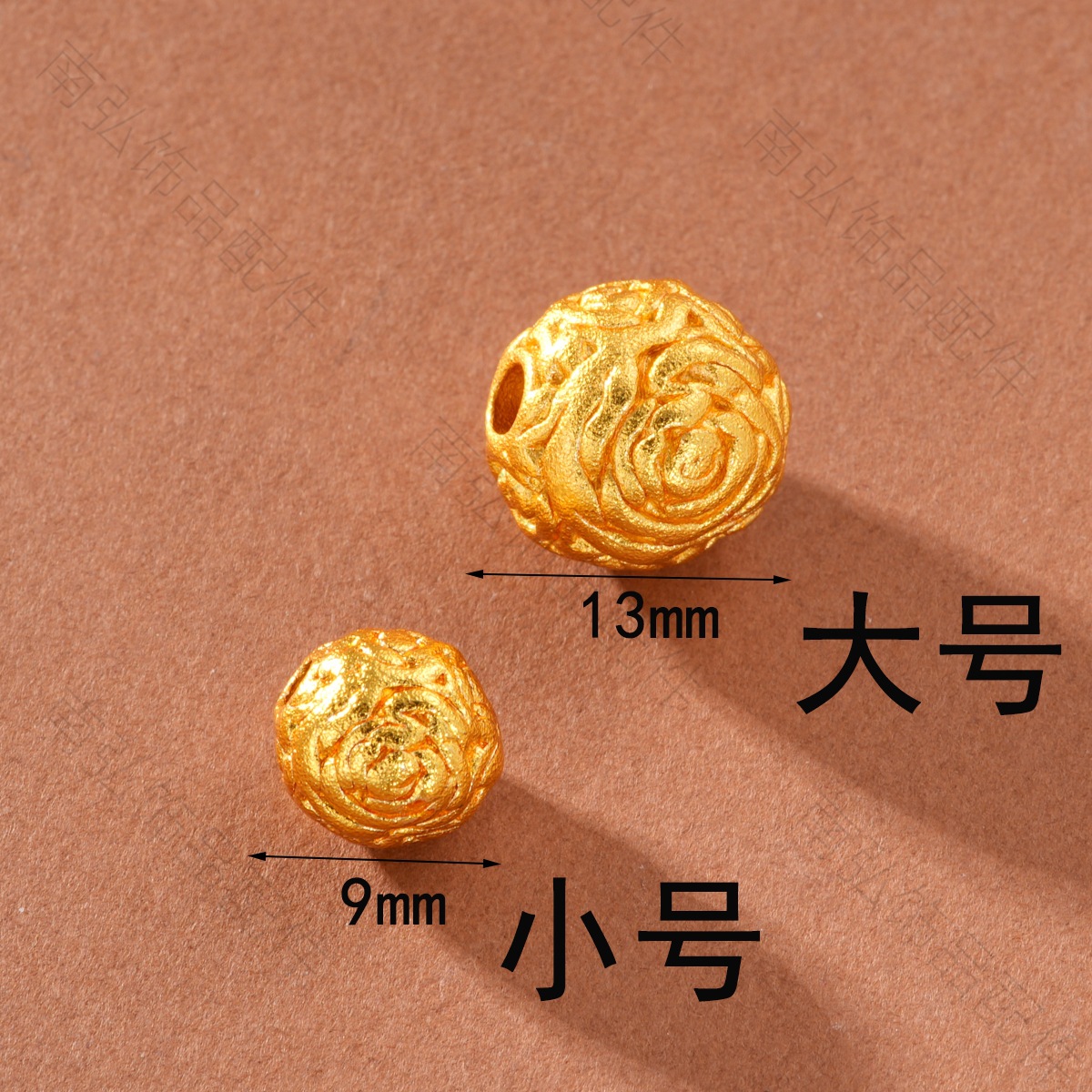 Ancient-style Vietnamese sand gold color-preserving rose large spacer beads high-end DIY bracelet necklace jewelry accessories pic 4