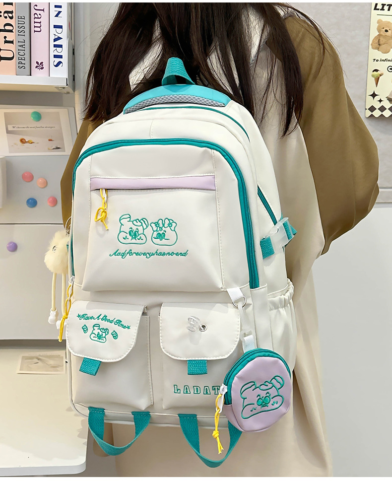 Japanese and Korean casual backpacks, forest-style schoolbags, multi-pocket schoolbags for primary school students, large capacity for cross-border travel for junior and senior high school students pic 19