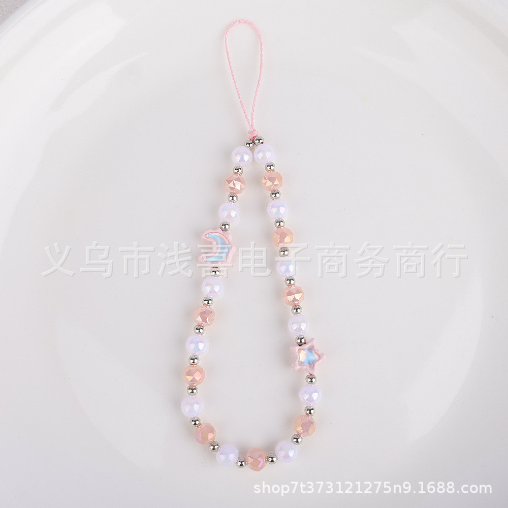 时尚重工猫眼石光学镀星星月亮高级感水晶手机链条挂饰相机挂绳女详情5