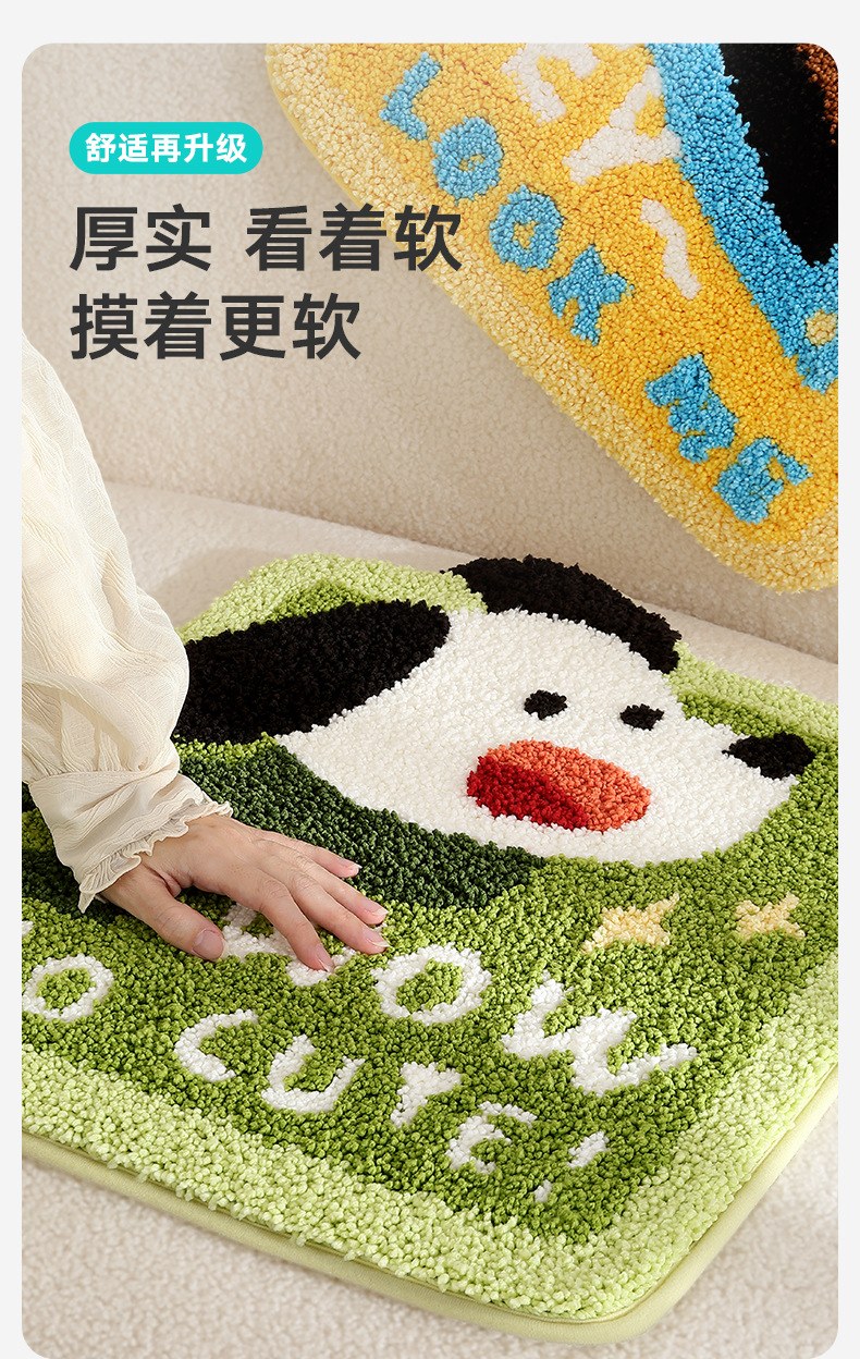 大江家居方形植绒趣味动物浴室地垫强吸水卫生间速干脚垫防滑垫详情10