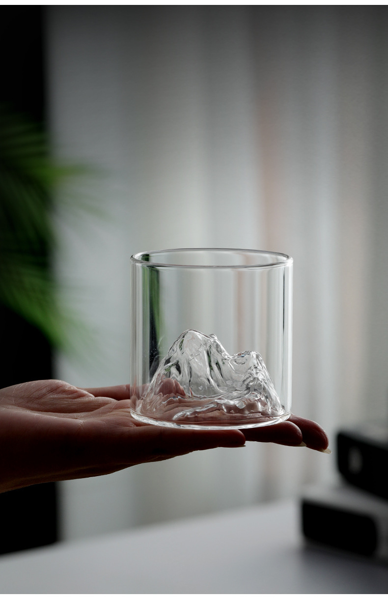 Wholesale and sale of glass mountain-viewing cups, mountain-collecting cups, whisky wine glasses, high borosilicate glass household water glasses and creative wine glasses pic 20