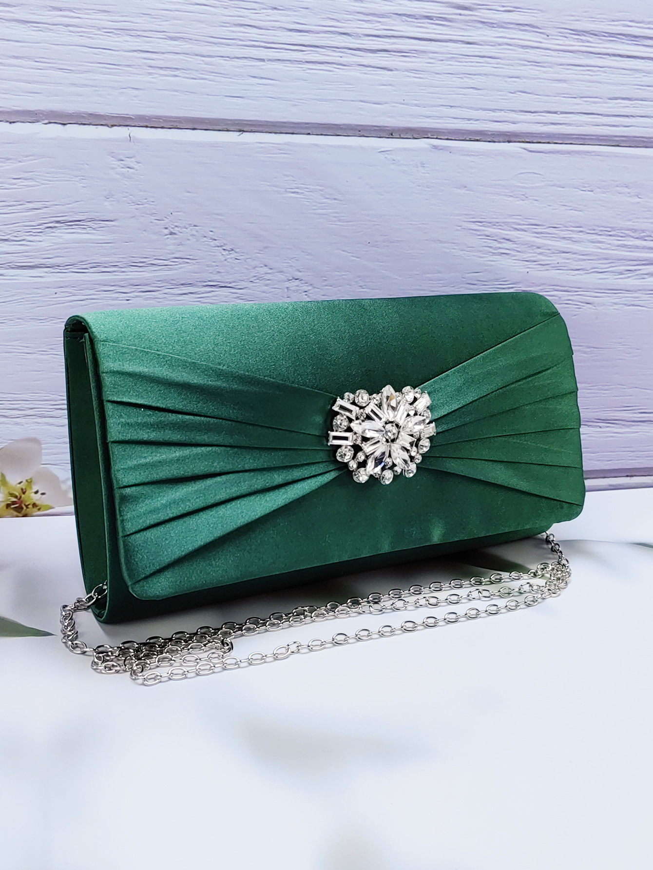 源头厂家跨境电商时尚仿真丝烫钻手拿包斜挎晚宴包名媛女包大容量详情10