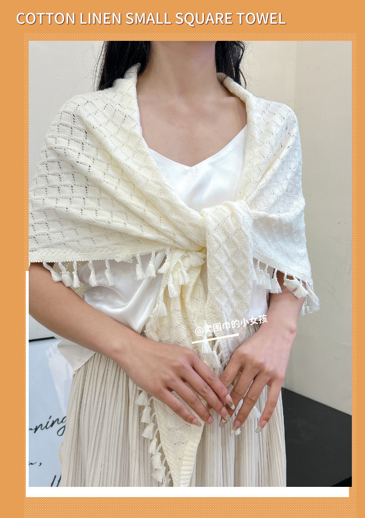 国潮旗袍披肩女外搭百搭中国风春秋新款针织外套搭配长袖三角开衫披肩详情1