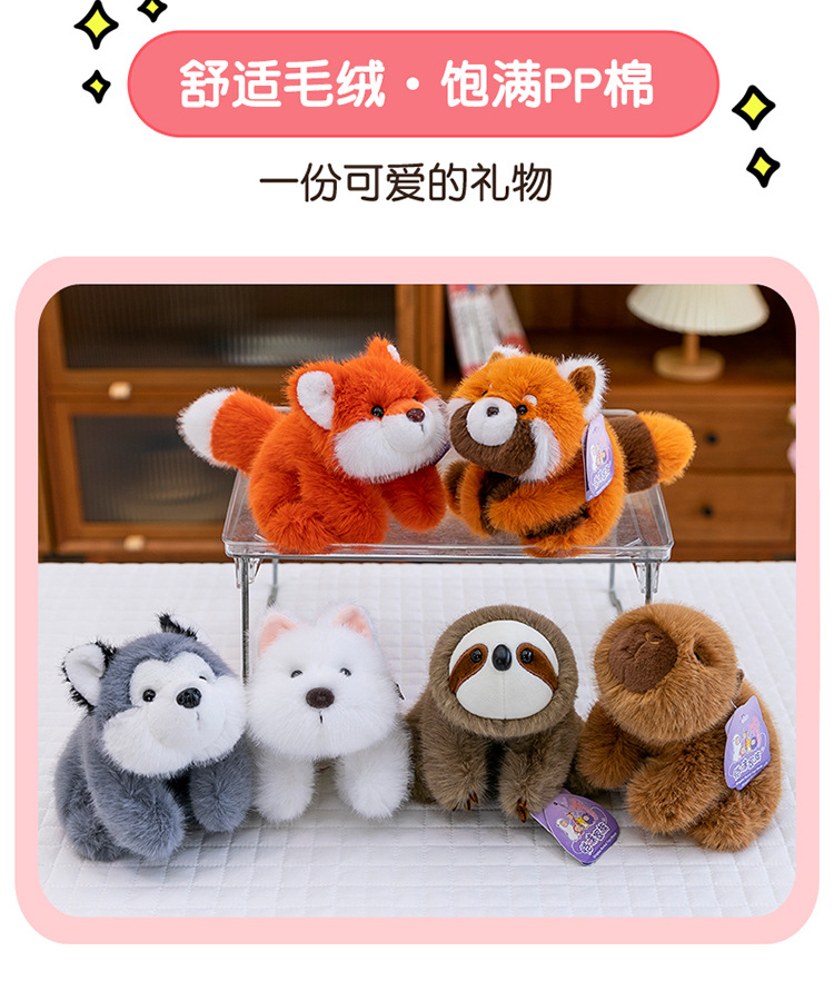 Cartoon capybara plush toy, West Highland dog, home panda figurine, car fox decoration, office sloth pic 2