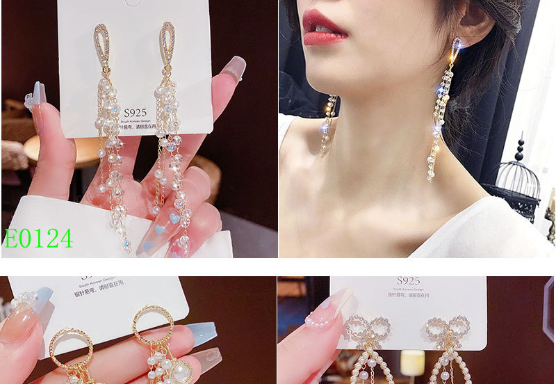 925银针轻奢锆石百搭耳环高级感时尚耳钉女气质爆款流苏耳饰批发详情13