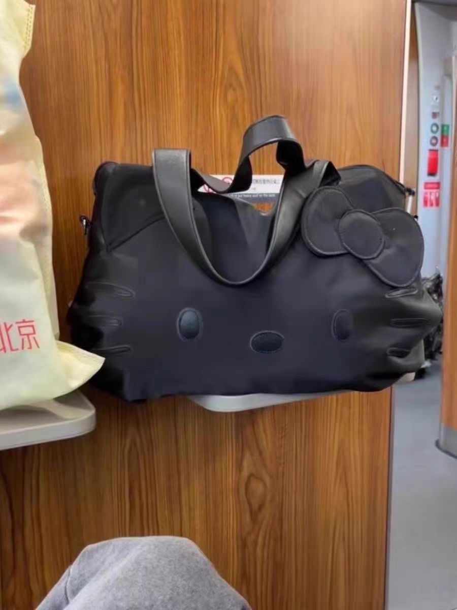 秋冬新款休闲托特单肩包大容量短途旅行袋HK出差行李包可套拉杠箱详情5