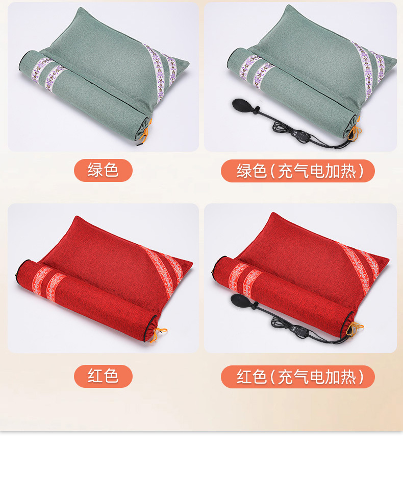 艾草枕头纯艾颈椎枕可拆卸护颈枕圆柱艾枕家用连体组合艾灸枕头详情20