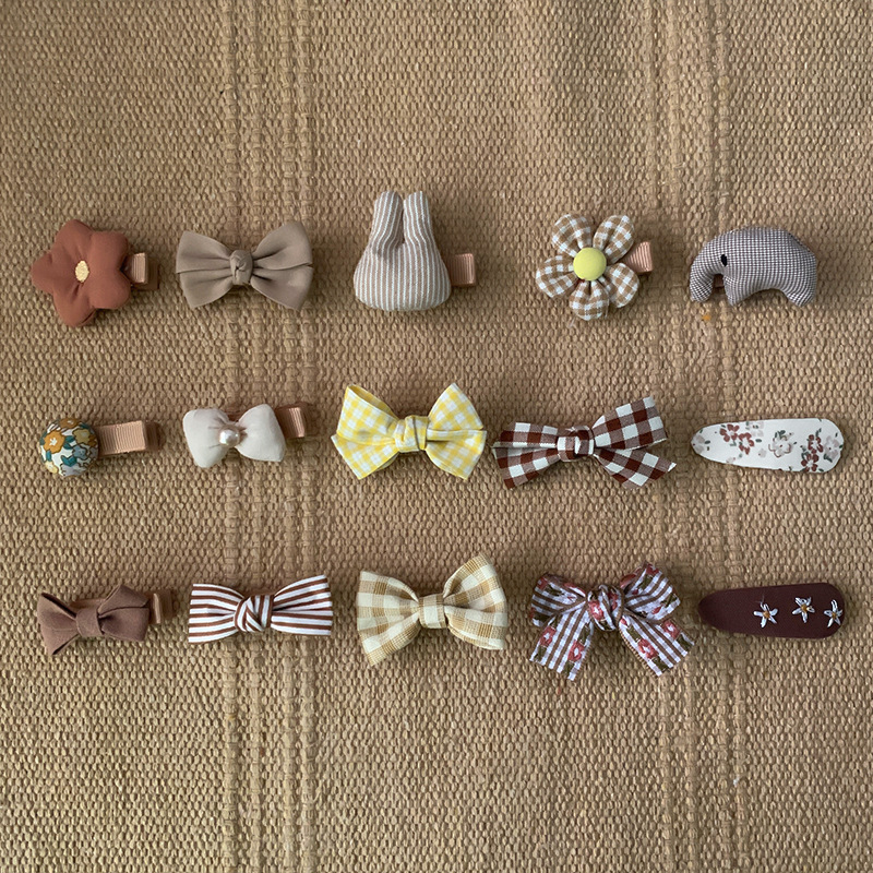 Korean version colorful baby hair clips, sweet and cute baby all-inclusive cartoon flower bow side bangs hair accessories pic 32
