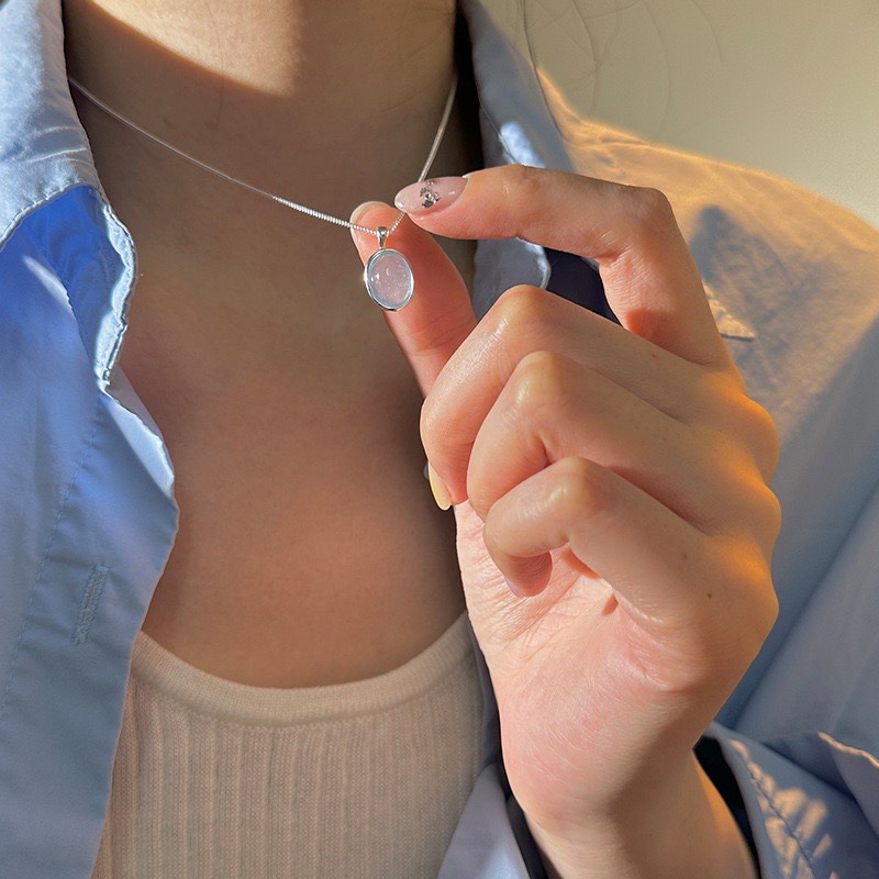 月光石海蓝宝项链女2025年新款轻奢小众锁骨链女蛇骨链毛衣链配饰详情13