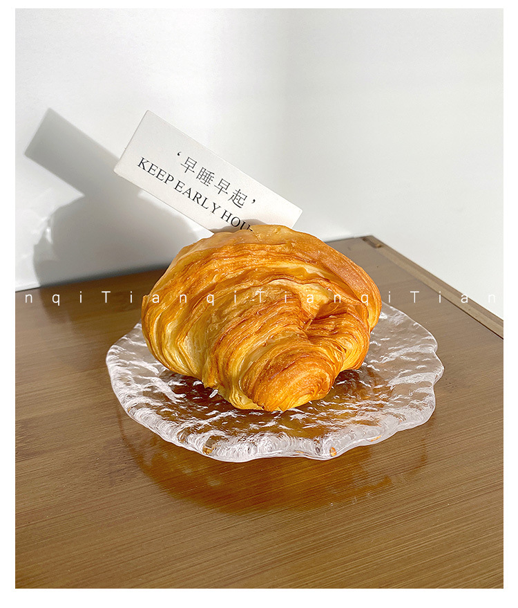 Ins-style glacier glass breakfast plates, fruit plates, creative internet-famous sauce plates, home pastries, Western food plates pic 5