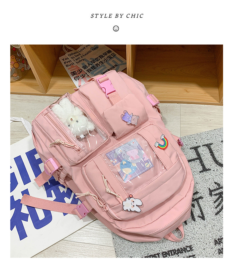 日系初高中生双肩包潮牌可爱小学生书包 韩版原宿ins风通勤背包女详情40