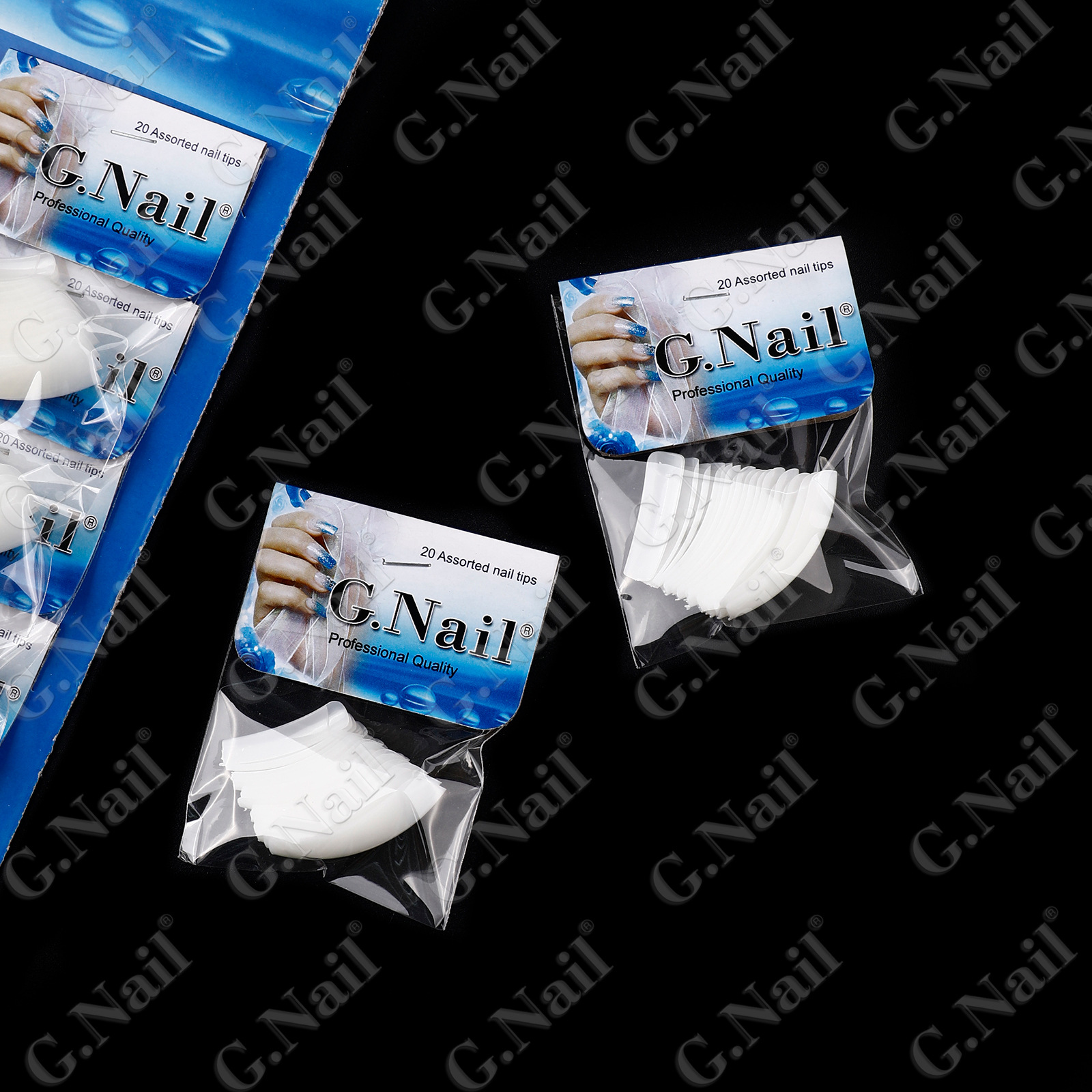 Gnail正品24包卡装美甲甲片自然色白色穿戴甲欧美假指甲甲片批发详情6