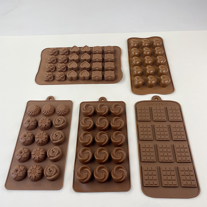 New flower-shaped chocolate silicone mold set, tulip cookie gummy diy mold, cake baking mold pic 33