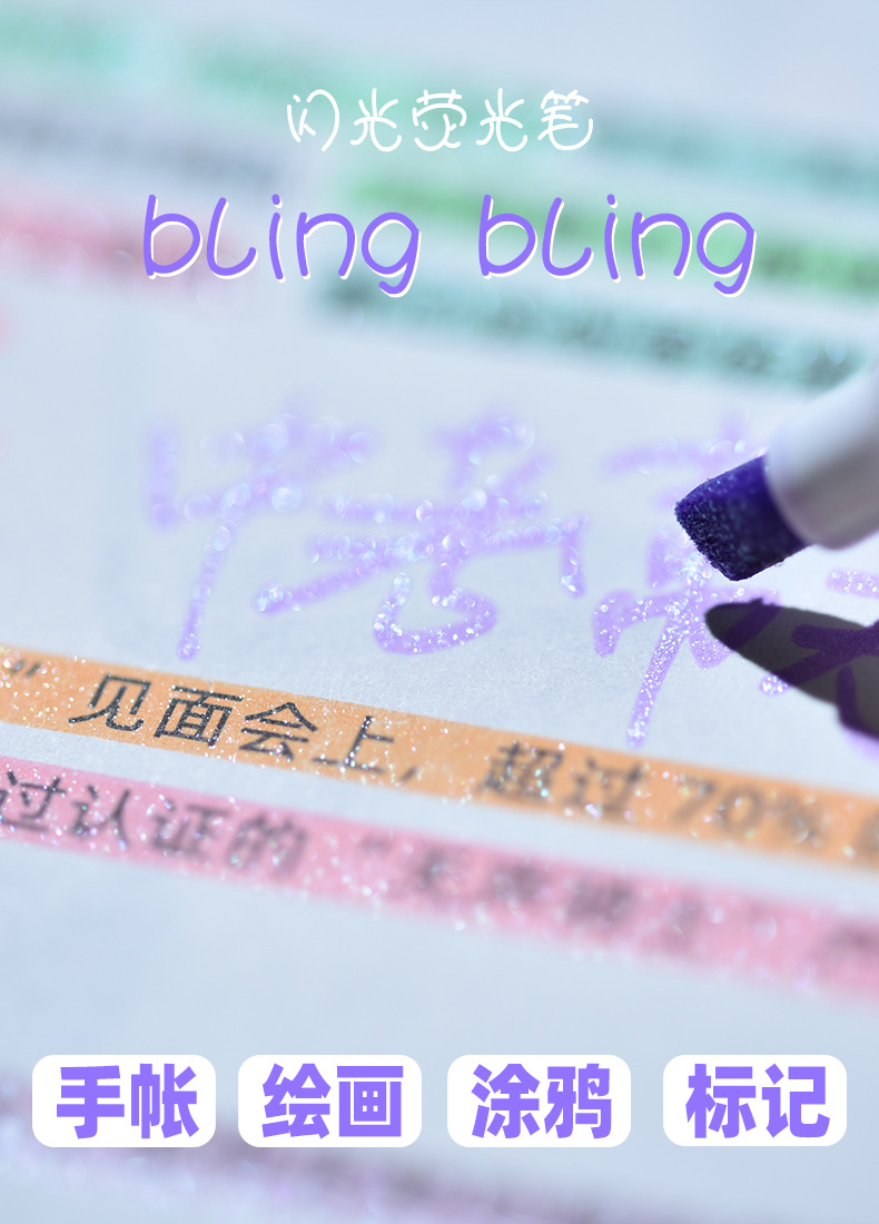 Factory direct supply of Weiya Hui Flash Highlighter 22112, 12-color flash Highlighter 22112 pic 3