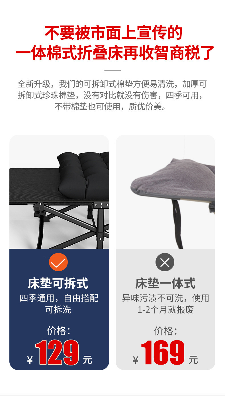户外露营折叠床单人午休床多规格可选详情4
