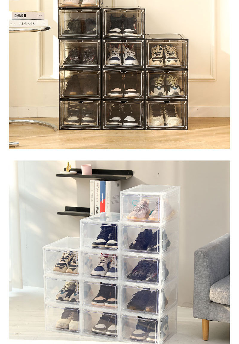 Cross-border transparent acrylic basketball shoe box, shoe storage box, magnetic dust-proof and anti-oxidation basketball shoe box pic 39