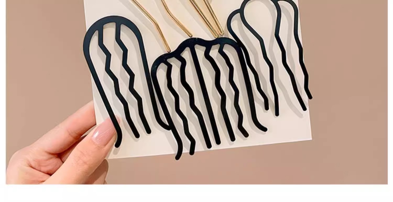 懒人盘发神器丸子头插梳发梳发簪倒插u型发夹职业气质造型头饰女详情16