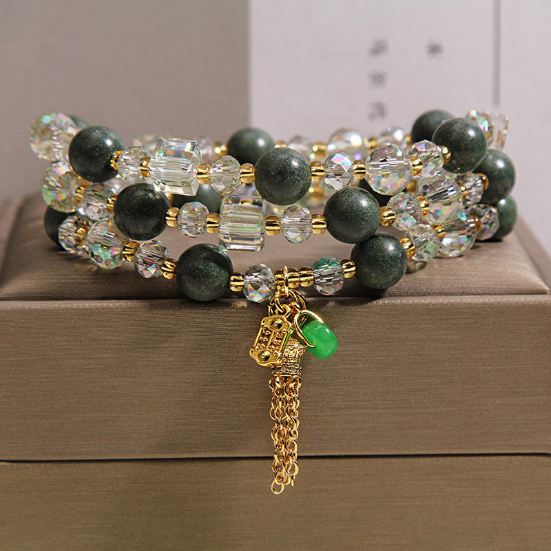 合香珠水晶多圈手链女款轻奢小众平安扣吊坠手串送闺蜜礼品饰品手饰详情8