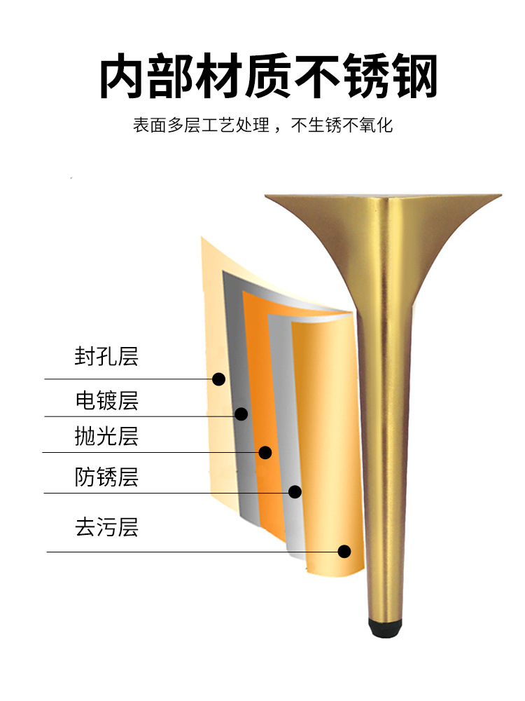 浴室柜腿支撑脚金属不锈钢可调节柜脚轻奢五金脚电视柜茶几橱柜脚详情8