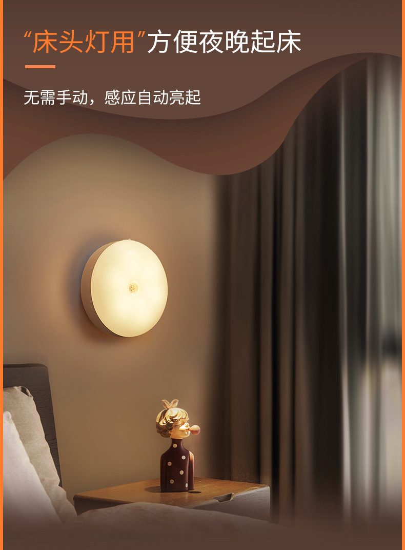 人体感应灯感应灯小夜灯批发衣柜灯橱柜灯夜灯喂奶灯阅读灯台灯详情8