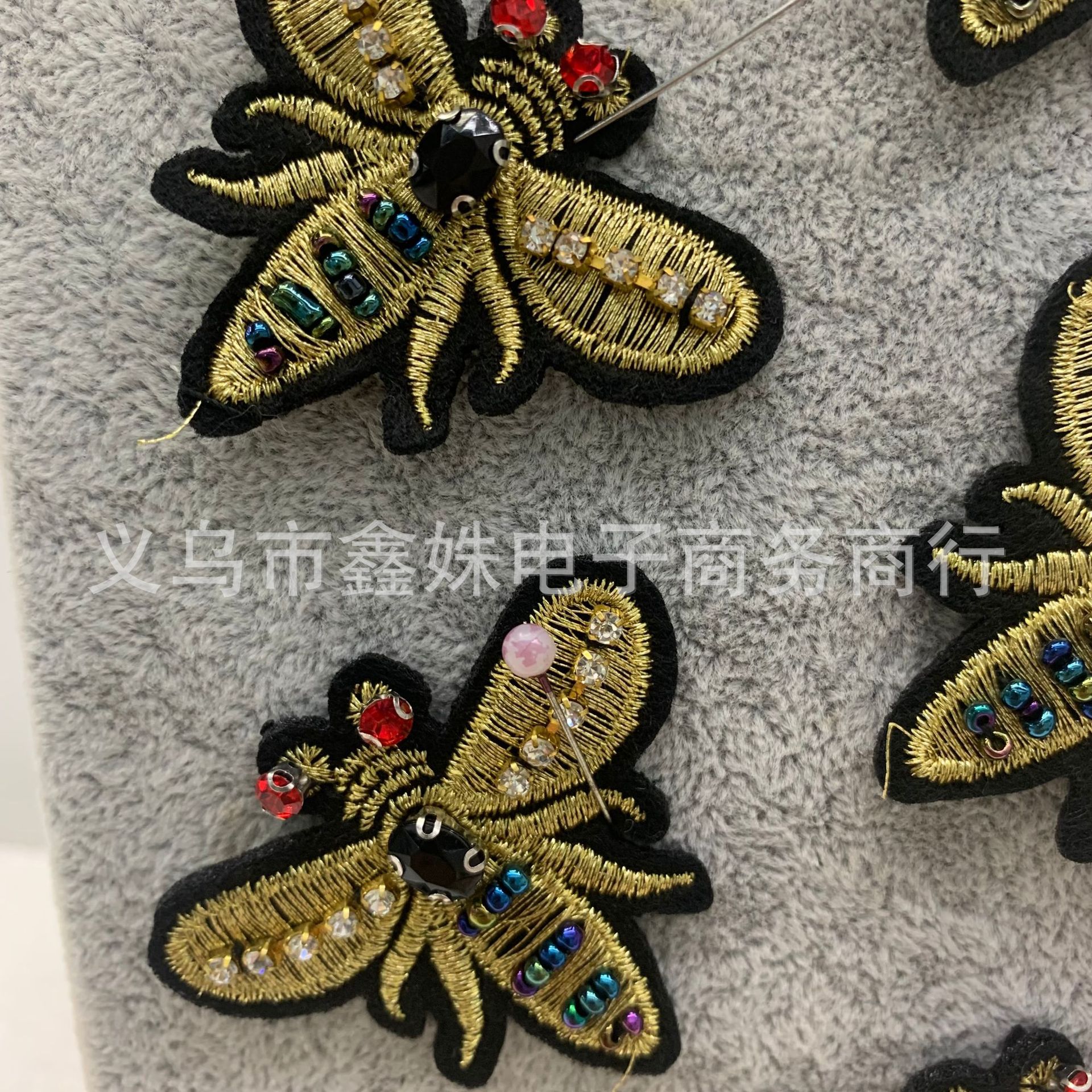 Bestseller bee diamond-encrusted beaded embroidery patchwork decoration with gold and silver thread subsidy pic 3
