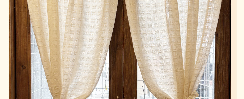 法式纱帘飘窗窗帘小窗户短款半帘遮挡咖啡厅厨房隔断门帘柜子遮丑详情16