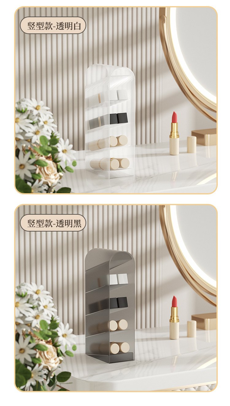 Caja de almacenamiento cosmética rotativa porta-lápiz transparente lápiz labial lápiz de ceja cepillo de maquillaje tocador artículos de escritorio pic 14