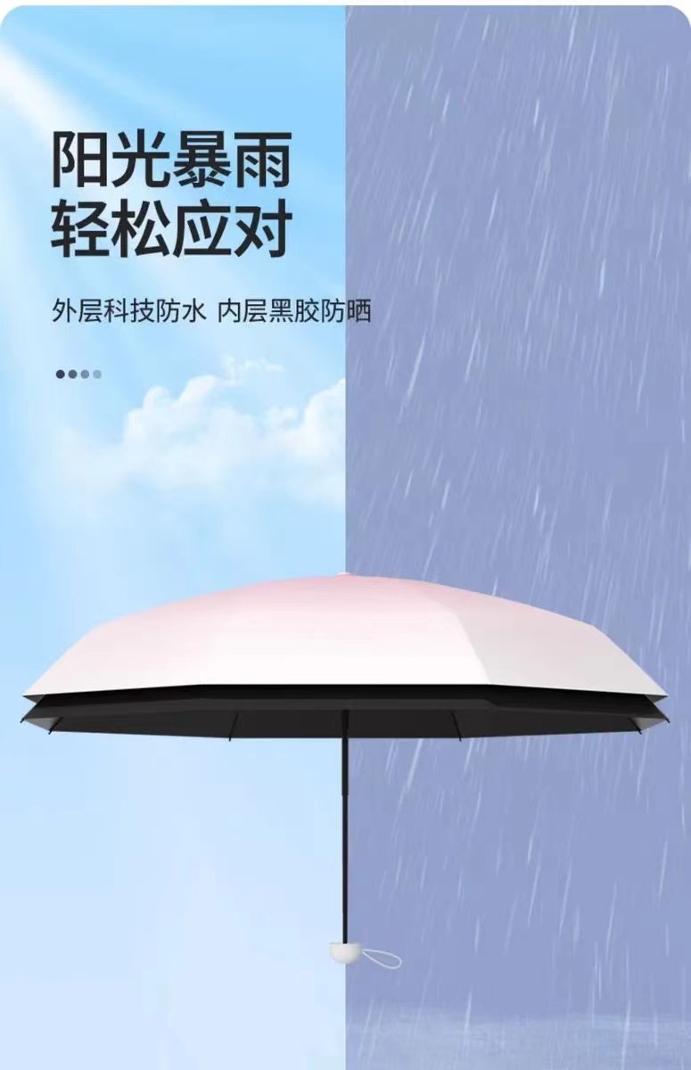 工厂新款五折伞渐变系胶囊伞太阳伞遮阳伞防紫外线小巧便携防晒伞详情16