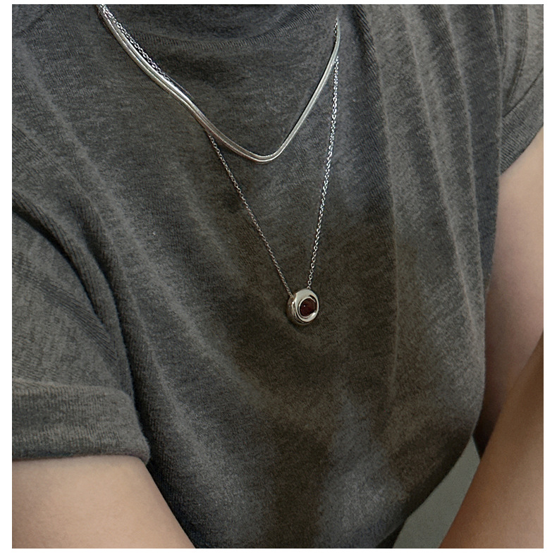 S925 sterling silver Korean version niche design snake bone necklace, Korean style simple and retro collarbone chain wholesale pic 11