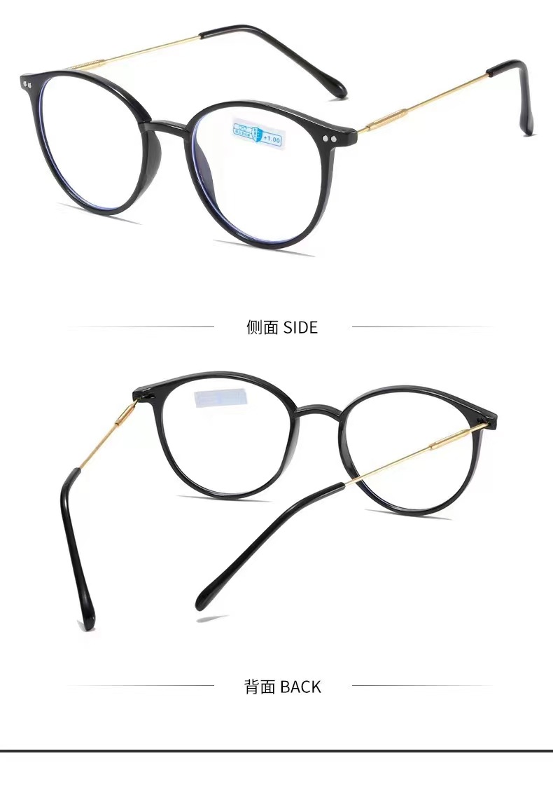 Ultra-light retro oval-framed anti-blue light reading glasses, myopia glasses, popular natural look, versatile and fashionable decorative flat light glasses pic 11