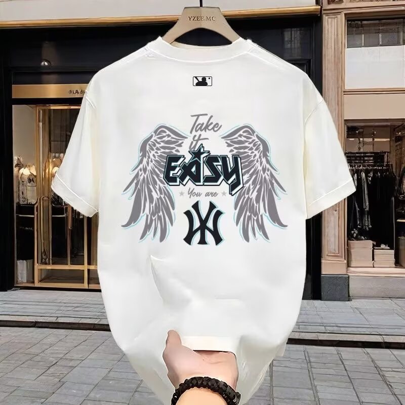 National trendy summer 2025 camiseta de manga corta hombre estampado cuello redondo cuerpo adolescente legging suelto camiseta pic 37