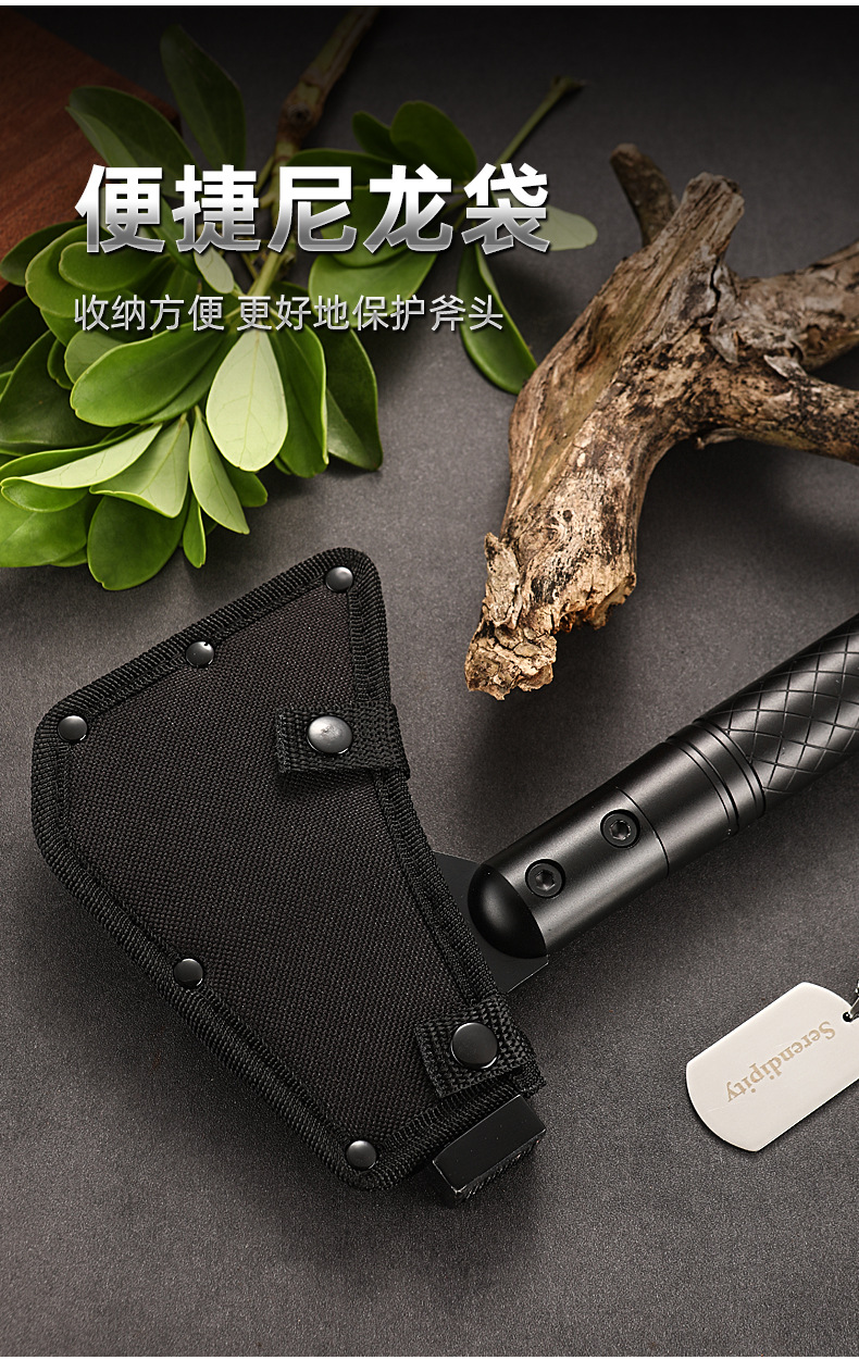 Wholesale outdoor multi-functional axes, vehicle-mounted waist axes, tactical axes for chopping firewood, camping survival axes, and board axes for cutting firewood in the mountains pic 24