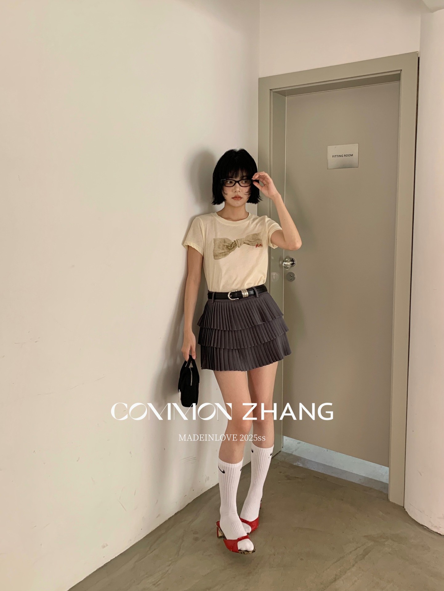 CZ ZHANG Summer Korean Style laid-back Casual Versatile Bow Print Letter Embroidery short-sleeved T-shirt B20639 pic 24