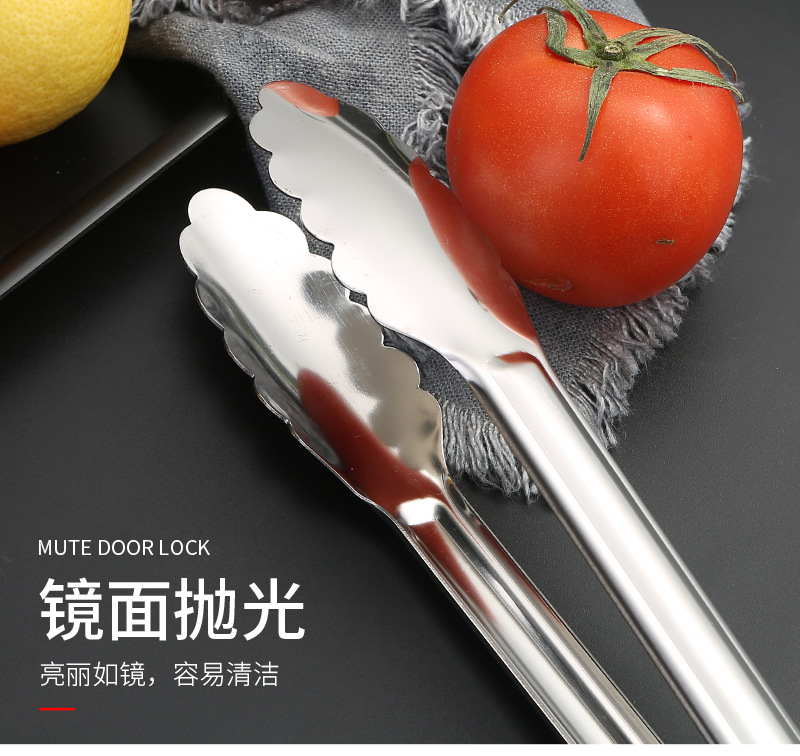 不锈钢加厚梅花夹食品夹户外多功能烧烤食物夹家用面包烘培牛排夹详情14