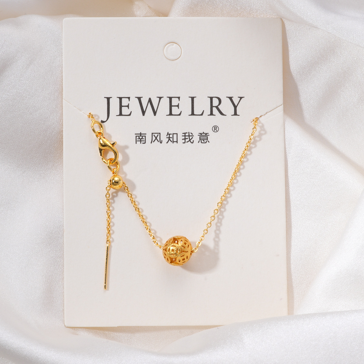 Ancient Vietnamese sand gold accessories, high color retention, beaded peach with zirconium pendant, bracelet, necklace, extension chain diy accessories pic 8