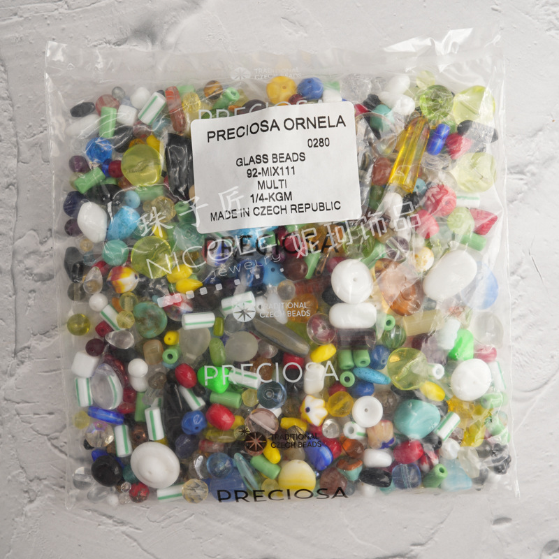 新款捷克玻璃珠preciosa多尺寸款式玻璃混珠多色系列250克装详情12