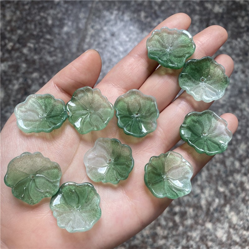 琉璃22*24mm立体圆荷叶diy古风发簪玉簪花叶子荷花步摇材料配件详情17