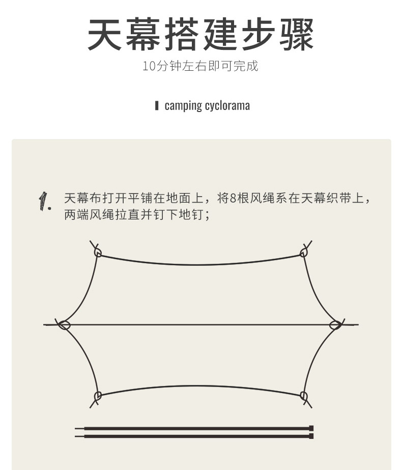 黑胶天幕帐篷户外便携式大号露营装备野营野餐防晒蝶形遮阳棚厂家详情18