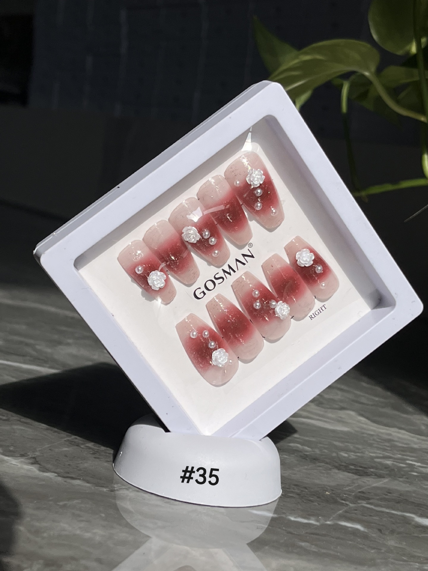 戈斯曼2023新款24片手工穿戴软甲法式中长款温柔气质无痕甲片女美甲贴纸详情5