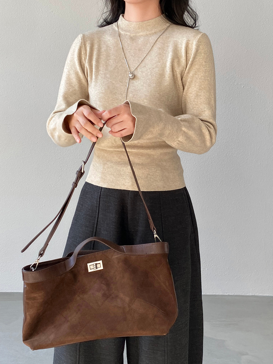 Jiangzuo [Winter Daylight] Korean-style semi-high neck flared sleeve knitted sweater for women to slim their waisted waist in winter 3012 pic 22