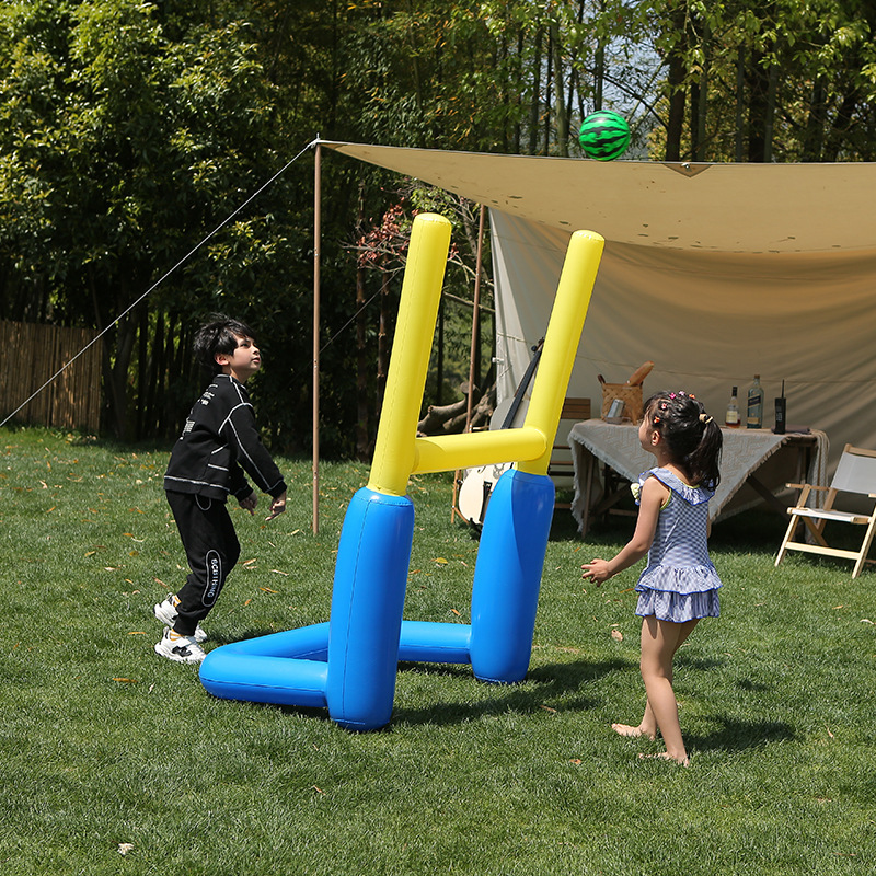 Large inflatable football portal, parent-child interactive game, volleyball door frame, multi-person play, beach ball stand pic 9