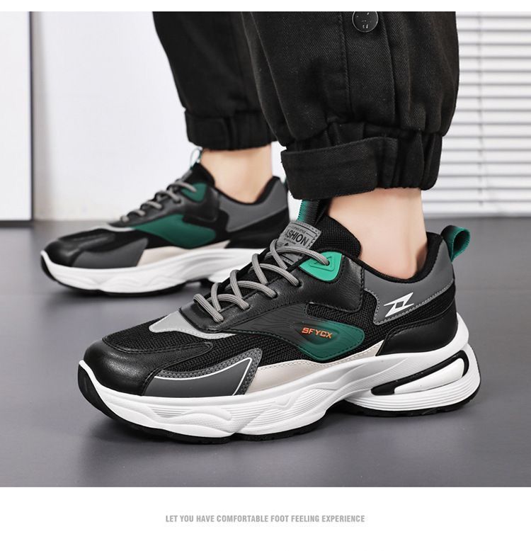 2025男鞋夏季透气百搭防臭耐磨网面运动休闲厚底青少年老爹潮鞋详情15