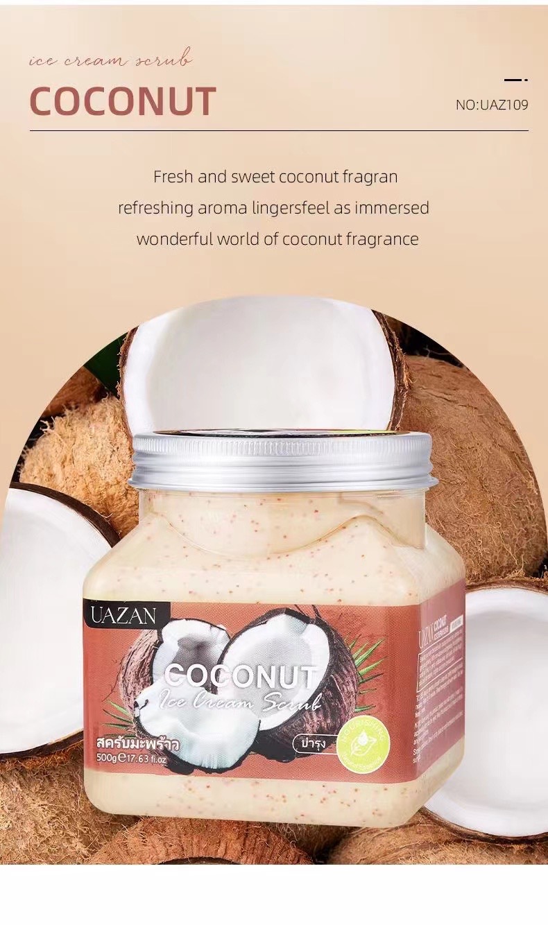 UAZAN植物水果磨砂膏身体去角质沐浴盐死皮清洁嫩肤美容护肤身体护理详情48