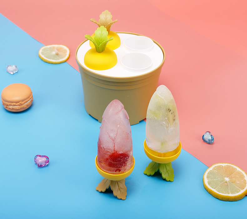 辉煌0577 小盆栽四格冰模 自制冰棍冰淇淋模具塑料DIY雪糕详情4