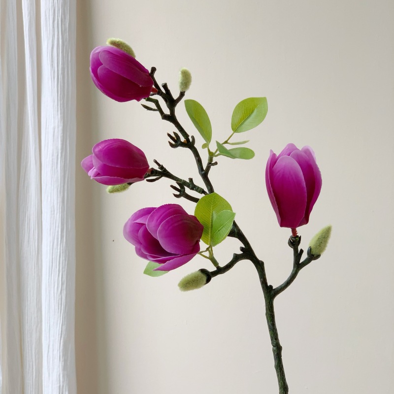 中式高仿3D胶片手感玉兰花仿真花假花装饰客厅玄关餐桌摆件塑料花详情13