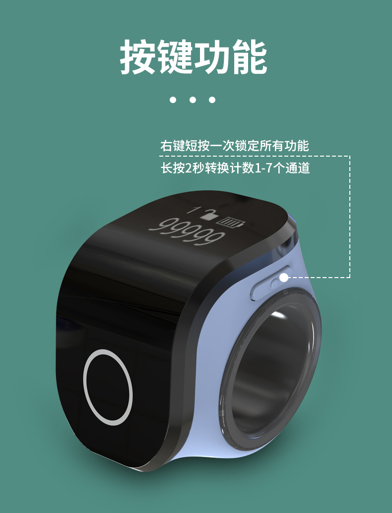 Сенсорная светящаяся рука заряжает смартфон в форме кольца, чтобы определить ручной электронный счетчик на пальцах мини pic 6