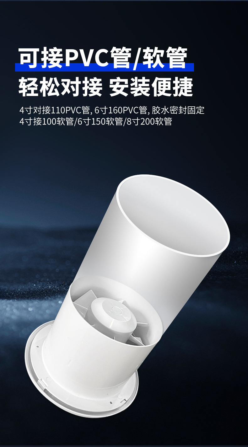 卫生间换气扇排风扇墙壁式酒店浴室厕所玻璃窗抽风机进风扇4寸6寸详情10