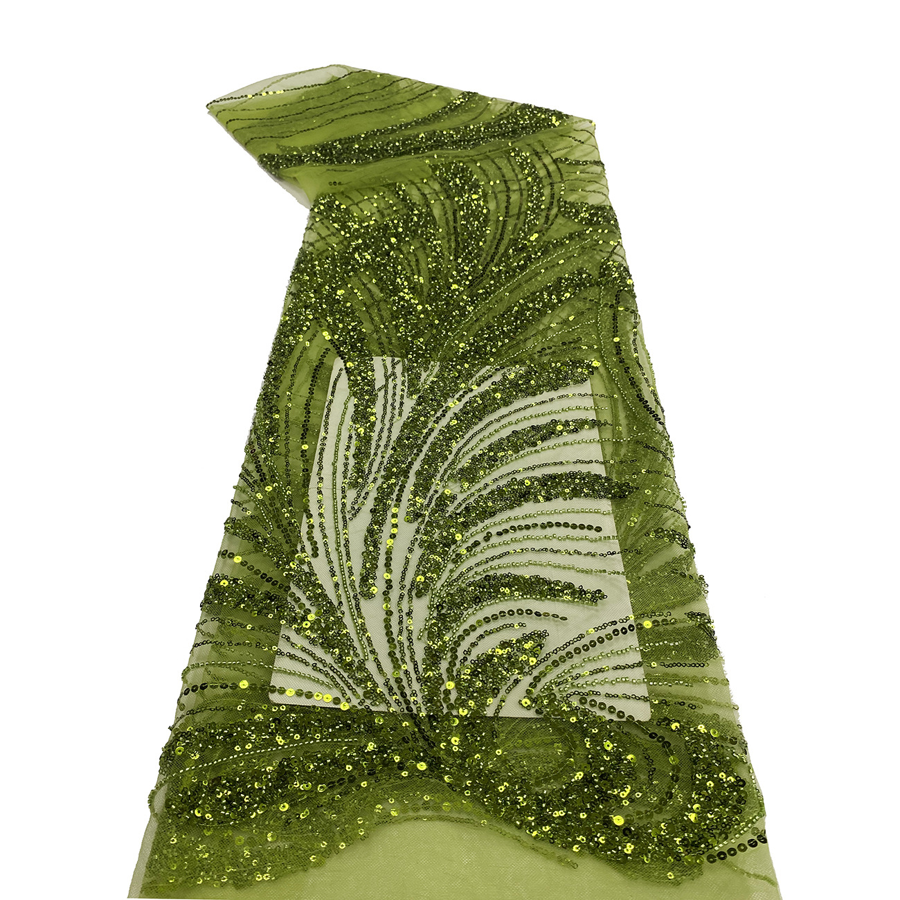 工厂现货珠管珠子亮片网布蕾丝绣花婚纱礼服面料EMBROIDERYLACE详情10